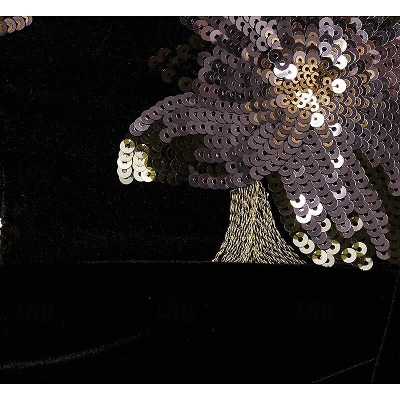 A-Line Floral Sequin Lace Cocktail Dresses Stretch Velvet Elegant Formal Dress Formal Wedding Tea Length Sleeveless Off Shoulder Sequined with Appliques 20252