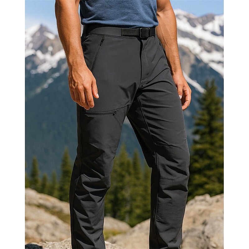 Men's Hiking Pants Trousers Hiking Trousers Fleece Pants Waterproof pants Winter Outdoor Regular Fit Waterproof Windproof Warm Pants / Trousers Pocket Black Grey Camping / Hiking Hunting Climbing S M3