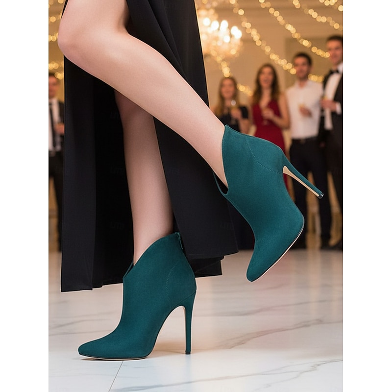 Women's Purple High Heel Ankle Boots with Pointed Toe - Stylish Stiletto Booties for Nightlife, Clubbing and Party Outfits3