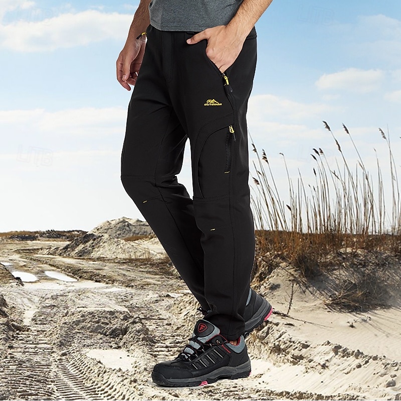 Men's Hiking Pants Trousers Waterproof pants Softshell Pants Winter Outdoor Regular Fit Waterproof Windproof Bottoms Zipper Pocket Dark Grey Black Camping / Hiking Running S M L XL XXL