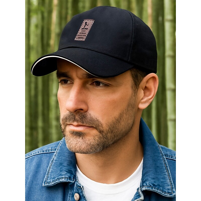 Men's Cotton Baseball Cap in Multiple Colors, Adjustable Casual Hat with Patch Design, Christmas Gift for Outdoor, Sports and Holiday Wear3