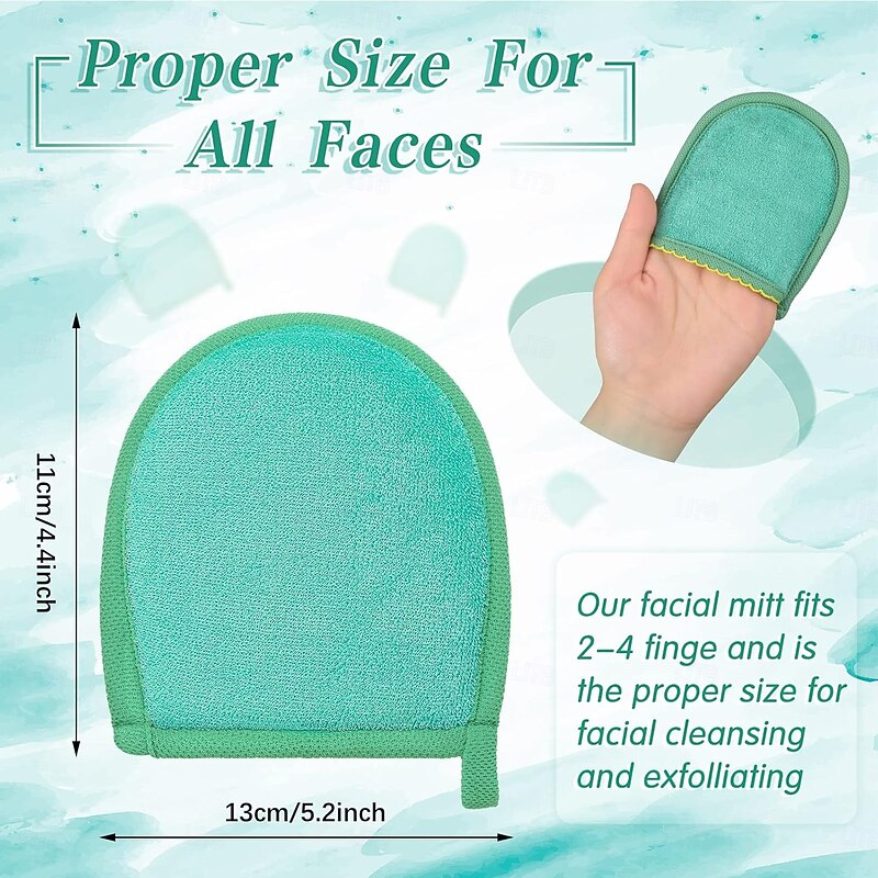 4 Pcs Exfoliating Gloves Facial Scrub Mitts Deep Exfoliating Gloves for Face and Body Mitt Cleaning Mitten Skin Cleanser Dead or Dry Skin Remover Exfoliator Face Scrub Tool, 4 Colors4