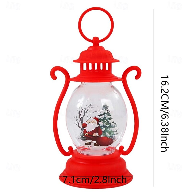 1 Pc 16.2 * 7.1CM Christmas Handheld Lantern LED Electronic Candle Light Desktop Ornament Light Nightlight Decorative Light AG13 * 3 Battery3