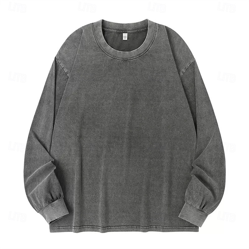 Men's T Shirt Tee Tee Top Long Sleeve Shirt Long Sleeve Crew Neck Spring Fall Plain Fashion Designer Basic Classic Vacation Street Going out Black Pink Army Green Top Tee for Men2