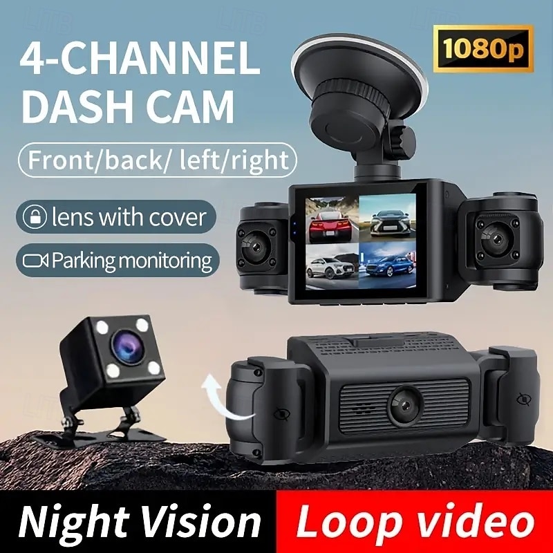 1080p Full HD / Boot automatic recording Car DVR 110 Degree Wide Angle CMOS 2 inch IPS Dash Cam with Loop recording / Video + photo 4 infrared LEDs Car Recorder