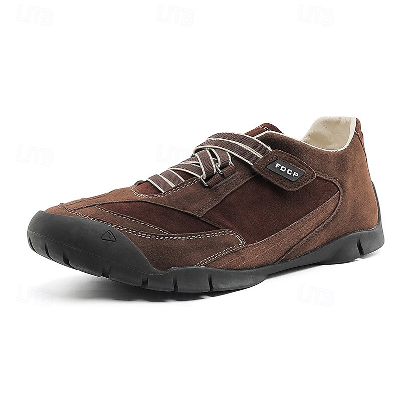 Men's Faux Leather Outdoor Sneakers – Brown Lace-Up Hiking Style Sport Shoes for Adventure, Travel and Casual Wear3