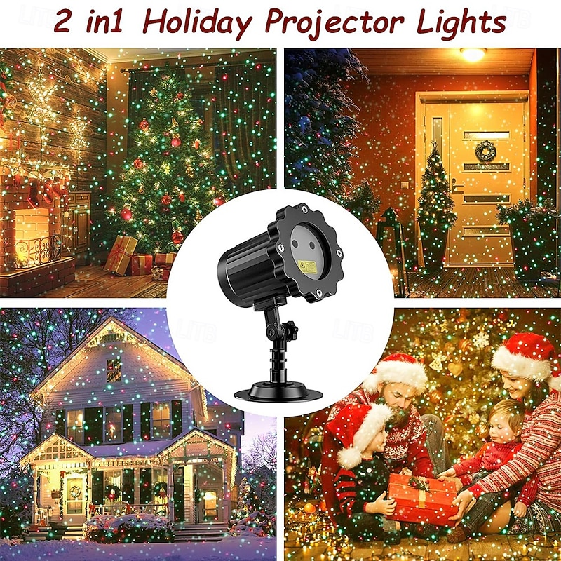 Christmas Projector Lights Outdoor Holiday Laser Light With Remote Control Moving RGB Projector for House Garden Yard3