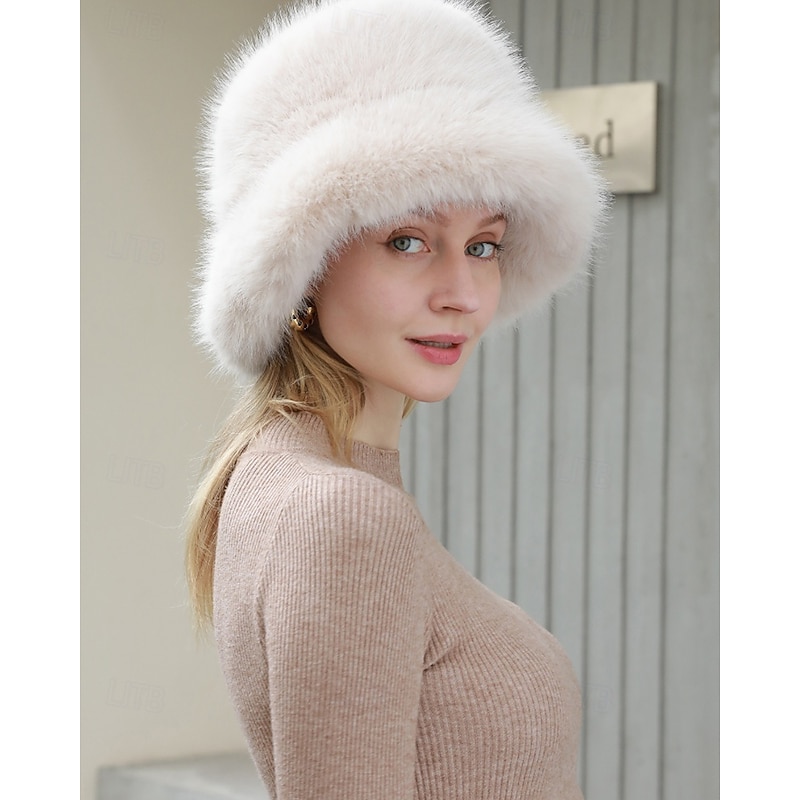 Women's Bucket Cloche Hat Daily Holiday Solid Color Polyester Casual Warm 1 PC3