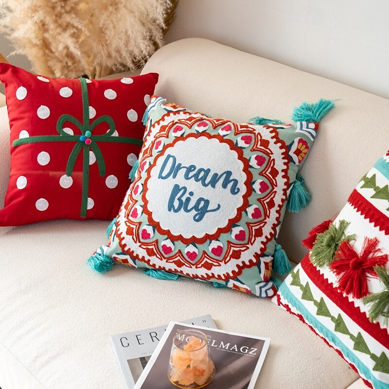 Christmas Lace Curtain with Colorful Tree & Snowman, Holiday Rod Pocket Semi-Blackout Drapes for Home Decoration