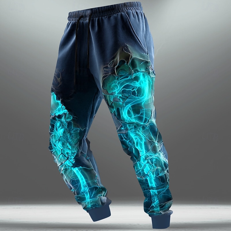 Men's Skeleton Neon Glow Sweatpants Joggers Trousers Mid Waist Drawstring Elastic Waist Casual Vintage Retro Outdoor Camping & Hiking Hunting Athletic Sweatpants with Pockets Spring Fall 3D Print