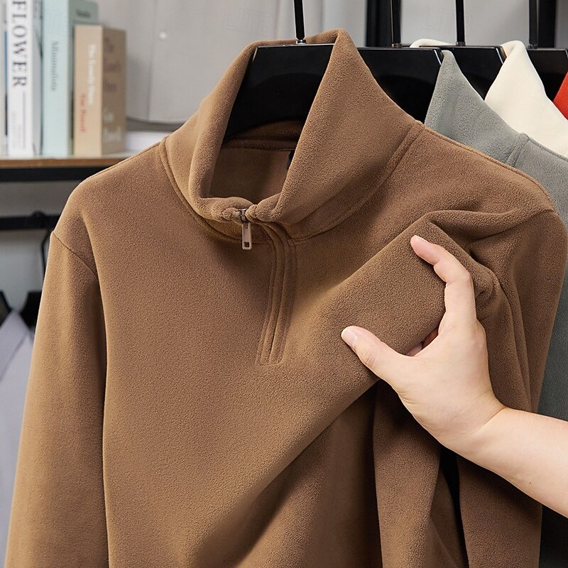 Women's Zip Up Top Polar Fleece Sweatshirt Long Sleeve Top Athleisure Solid Colored Polar Fleece Soft Warm Gym Outdoor Running Sportswear Activewear Black White Orange3