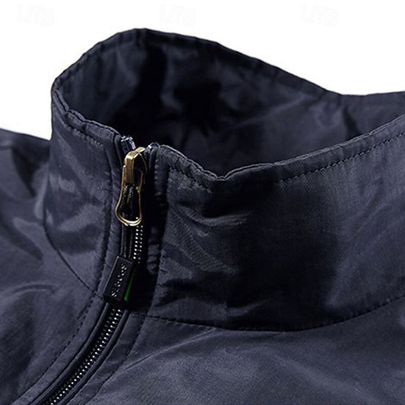 Men's Outdoor Vest Vest Fishing Vest Outdoor Daily Fashion Casual Spring Fall Pocket Nylon Comfortable Plain Zipper Standing Collar Regular Fit Black Khaki Army Green Dark Blue Vest4