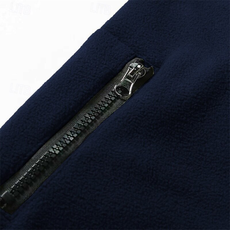 Men's Sweatshirt Fleece Sweatshirt Quarter Zip Sweatshirt Black Army Green Navy Blue Coffee Half Zip Color Block Patchwork Sports & Outdoor Daily Holiday Polyester Streetwear Basic Casual Fall Winter3