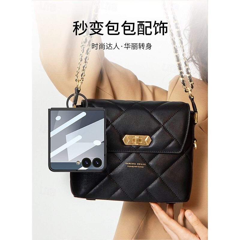 Phone Case For Samsung Galaxy Z Flip 7 Back Cover Full Body Protective Ring Buckle Shockproof Retro PC3