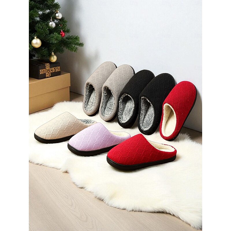 Women's Red Plaid Slippers with Plush Interior, Warm and Soft, Perfect for Relaxing by the Fire, Winter Holidays, Christmas and Everyday Comfort3
