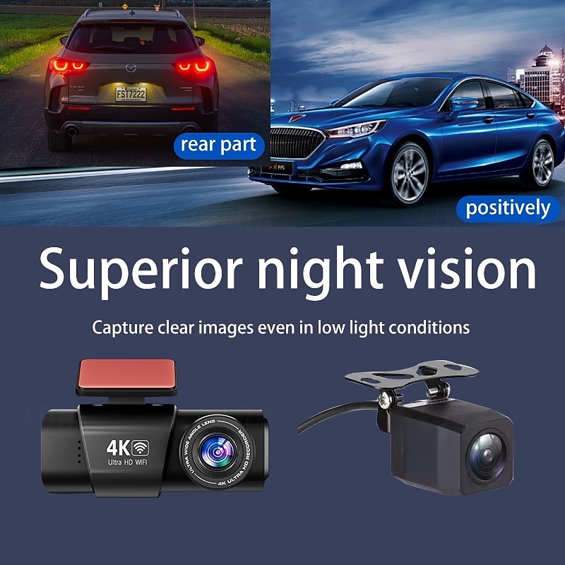 2160P Full HD / Boot automatic recording Car DVR 170 Degree Wide Angle CMOS 1.47 inch IPS Dash Cam with WIFI / Night Vision / G-Sensor  Car Recorder3