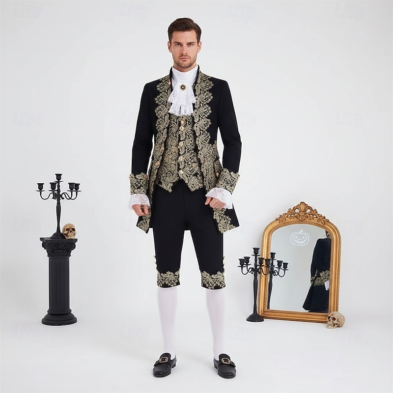 Rococo Baroque Victorian Outfits Fancy Costume Prince Nobleman Fancy Dress Men's Halloween Carnival Performance LARP Ren Faire Adults' Costume2