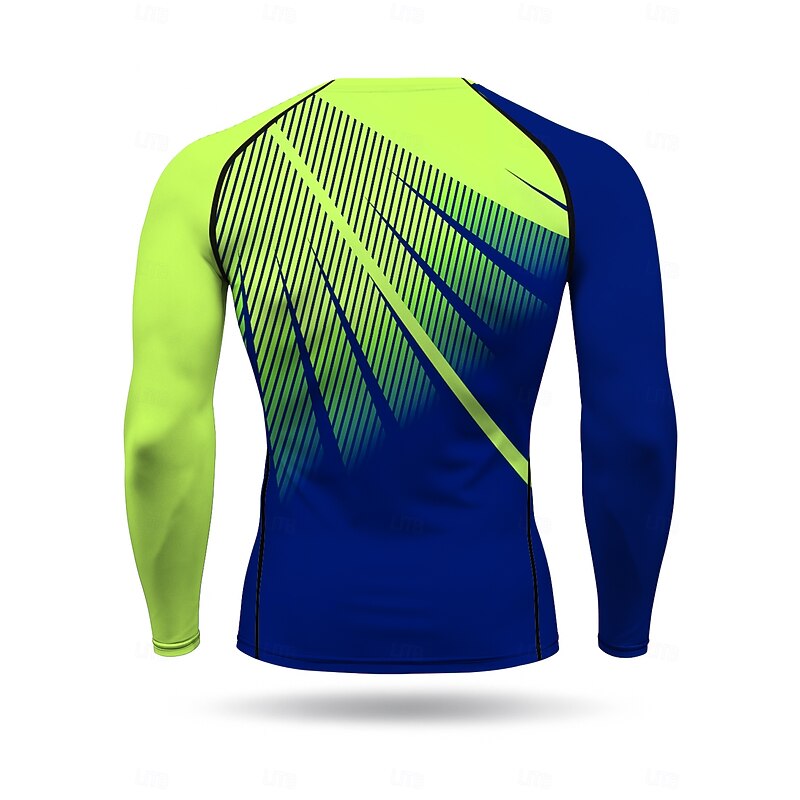 Men's Unisex Running T-Shirt Athletic Shirt Gym Shirt Fitness Shirt Workout Shirt Color Block Long Sleeve Tee Tshirt Geometric UPF 50 UV Resistant Soft Sweat wicking Mountain Bike / MTB Gym Workout2