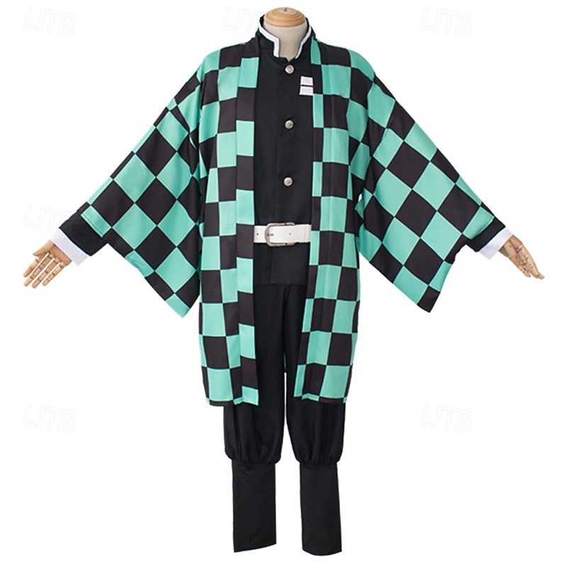 Kamado Tanjirou Anime Cosplay Costume Outfits Cosplay Suits Top Pants Cloak For Men's Women's Adults