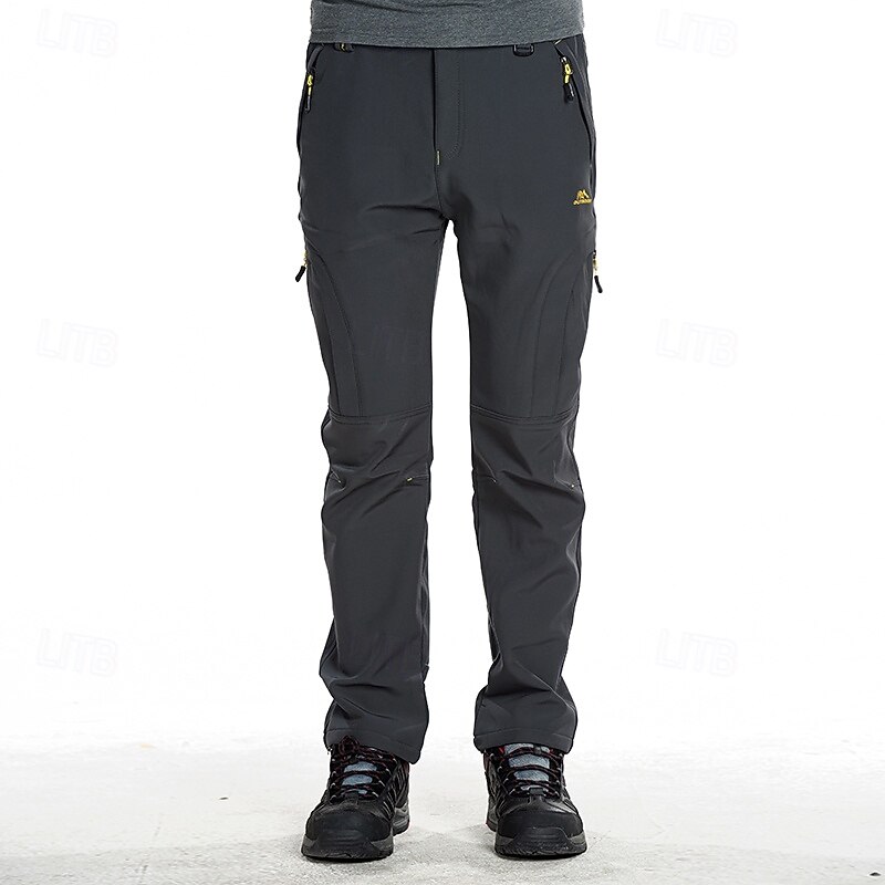 Men's Hiking Pants Trousers Waterproof pants Softshell Pants Winter Outdoor Regular Fit Waterproof Windproof Bottoms Zipper Pocket Dark Grey Black Camping / Hiking Running S M L XL XXL3