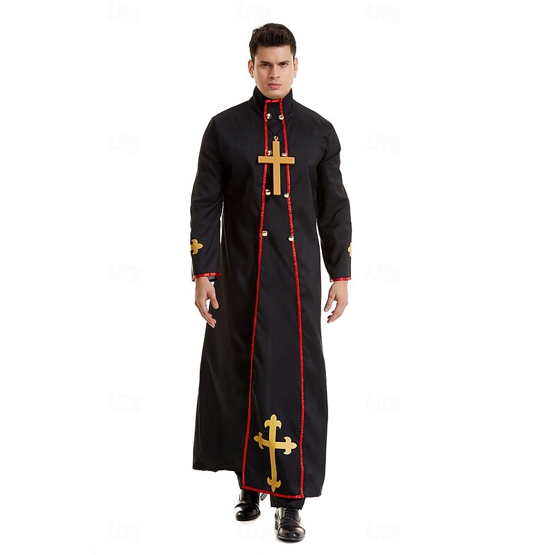 Priest Halloween Outfits Fancy Costume Religious Cosplay Adults' Men's Halloween Carnival Performance Party Easy Halloween Costumes Dress Up2