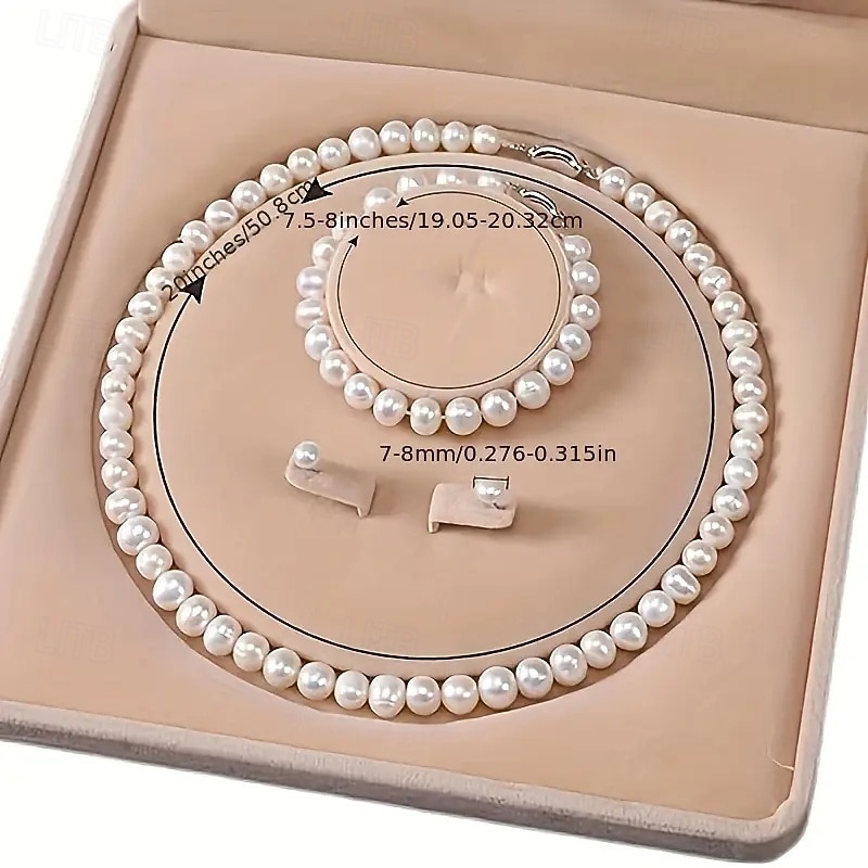 3pcs Necklace Pearl Necklace For Women's Street Gift Daily Alloy Classic2