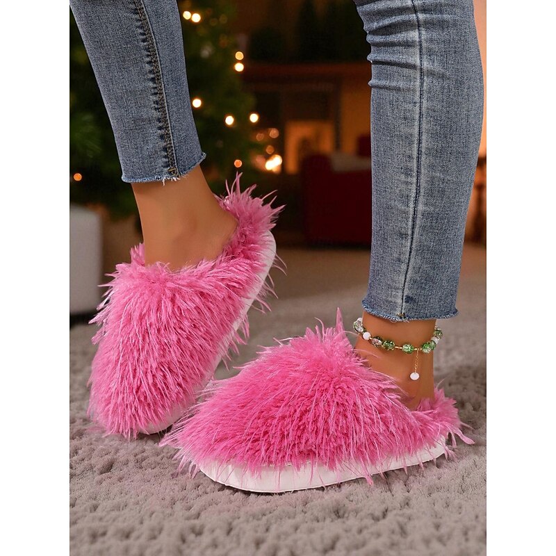 Women's Fluffy Fuzzy Slippers – Cozy Warm Indoor House Shoes with Soft Plush Design for Winter and Home Comfort3