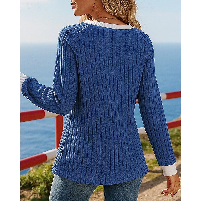 Women's Fall Shirt Pullover Sweater Long Sleeve Top Athleisure Fall Solid Colored Fashion Warm Hiking Travel Vacation Sportswear Activewear Black Pink Blue2