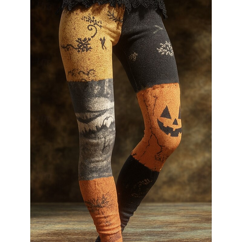 Women's Leggings Vacation Vintage Ethnic Style Ankle-Length High WaistPantsHalloween Graphic Animal Cat 3D Print Quick Dry Breathability Soft Stretchy Outdoor Home Causal Ash Golden Honey Dark Pink4