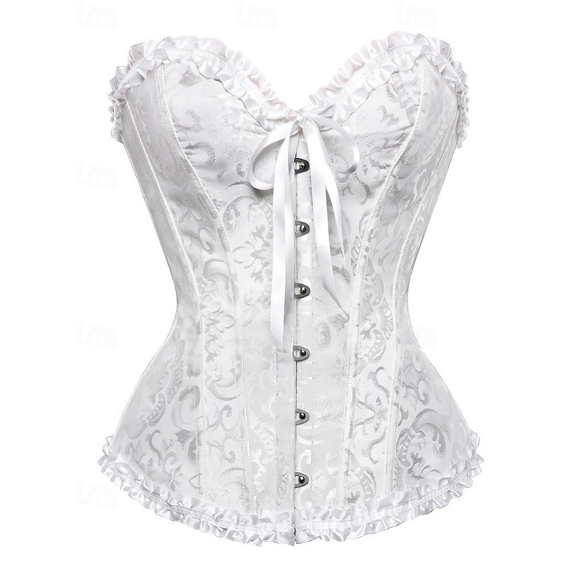 Women's Corset Shapewear Waist Cincher Shapewear Sexy Corset Sexy Sweet Pure Color Lace Vacation Party Street Sleeveless Corset Black White Red Spring Fall Tailored Fit2