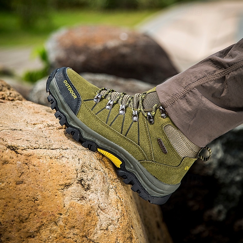 Men's Durable Outdoor Hiking Boots with Non-Slip Rubber Sole, Breathable High Top Trekking Shoes for Camping, Travel and Mountain Trails4