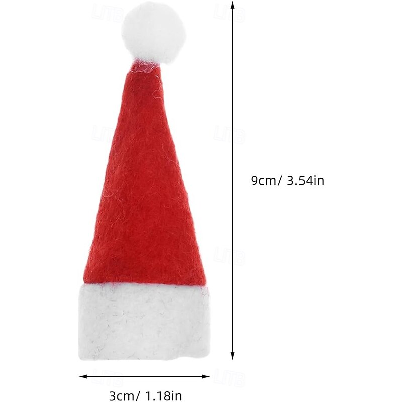 50pcs Mini DIY Christmas Lollipop Hat Christmas Cap Lollipop Top Wraps Toppers Wine Bottle Cap For Lollipop Candy Cover Decorations Craft3