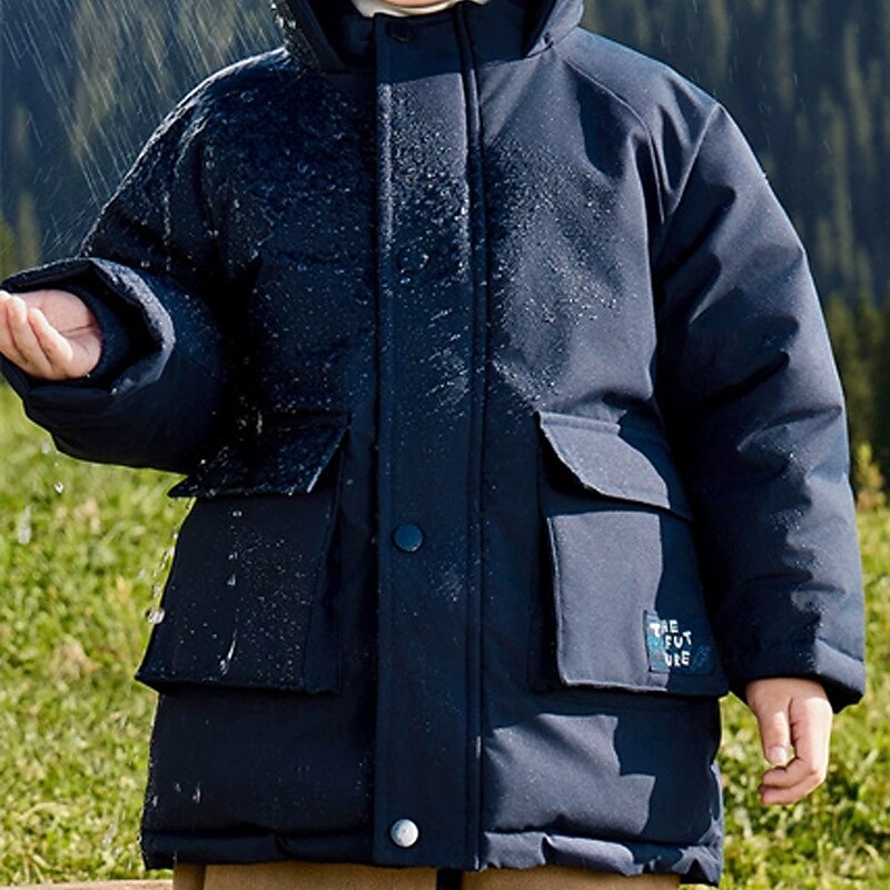 Kids Boys' Fleece Jacket Hiking Jacket Outdoor Jacket Outerwear Solid Color Long Sleeve Zipper Pocket Comfort Waterproof Windproof Coat Outdoor Fashion Daily Red Blue Spring Fall 4 years+2