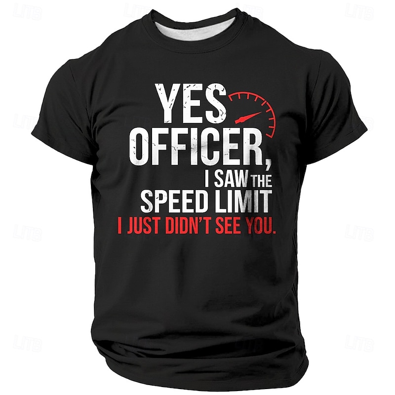 Men's Funny Slang T Shirt Short Sleeve T shirt 3D Print Crew Neck Shirt Fashion Daily Street Daily Black White Yellow Summer Spring Clothing Apparel S M L XL XXL XXXL