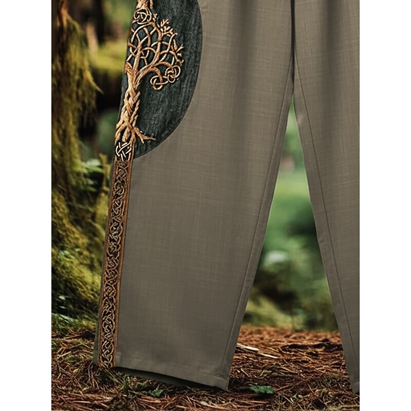 Men's 3D Print Trousers Casual Pants Drawstring Pocket Elastic Waist Tree Comfort Outdoor Daily Vintage Casual Army Green Micro-elastic3