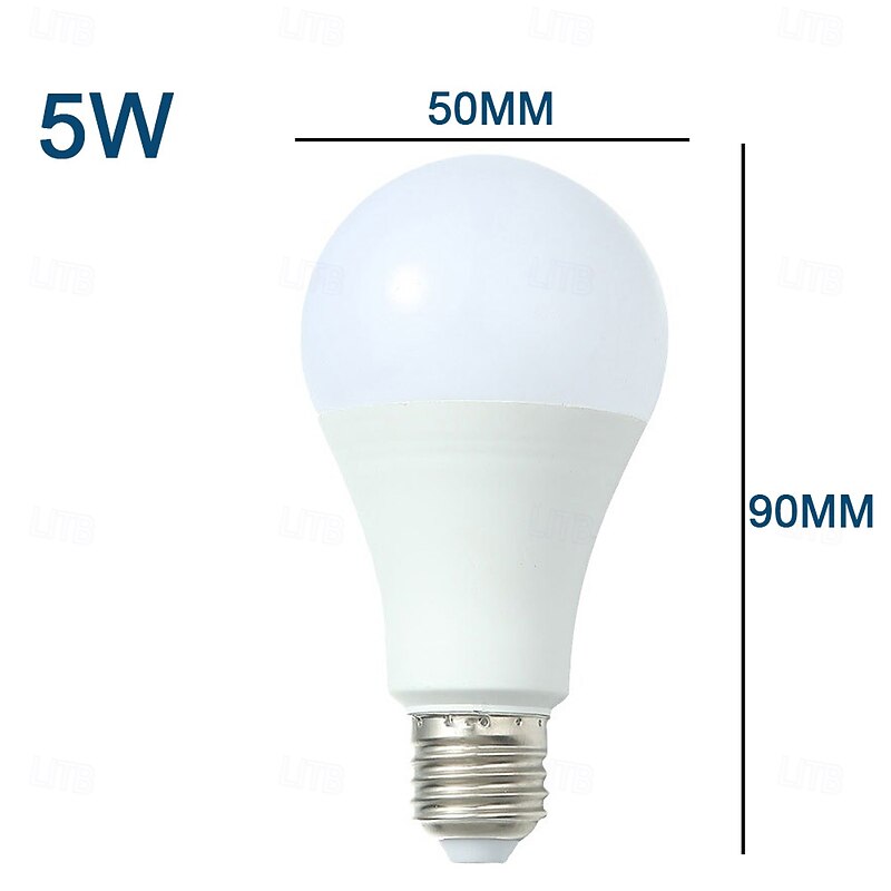 LED Light Bulbs A19 5/9/15W  Non-Dimmable Bright E26/E27 Edison Medium Screw Bulbs for Home Bedroom Kitchen Living Room Office Lamp 4Pcs4