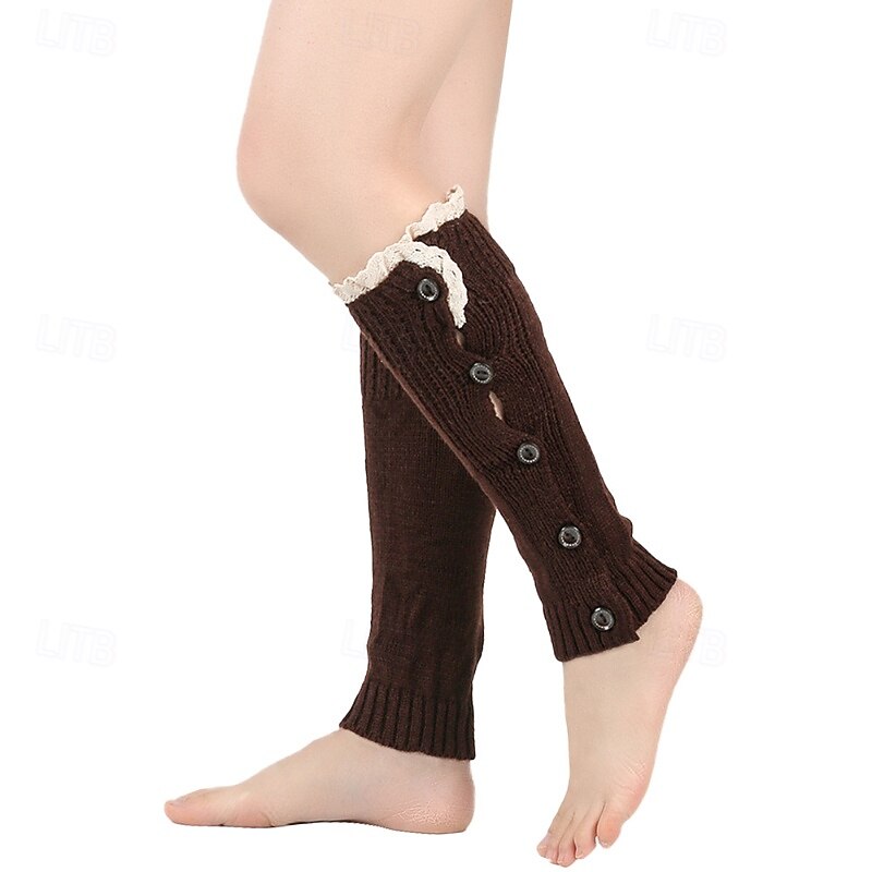 Women's Leg Warmers Boot Cuffs Outdoor Holiday Solid Color Acrylic Fibers Casual Warm Elastic 1 Pair2