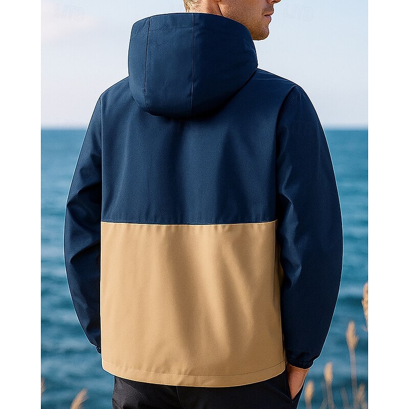 Men's Windbreaker Softshell Jacket Hiking Jacket Outdoor Waterproof Windproof Breathable Hiking Outfits Hiking Clothes Spring Autumn / Fall Top Fishing Camping / Hiking / Caving Running Patchwork3