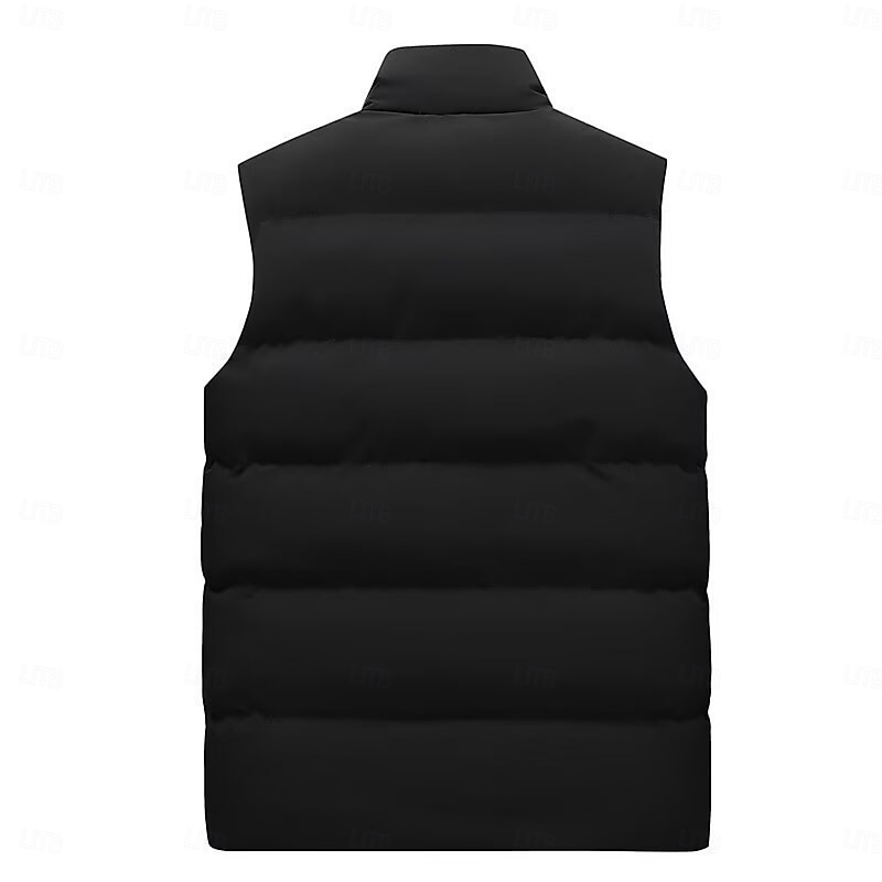 Men's Winter Vest Puffer Vest Sleeveless Vest Outdoor Thermal Warm Lightweight Breathable Winter Zipper Polyester Black Red Dark Blue Hunting Fishing Climbing3