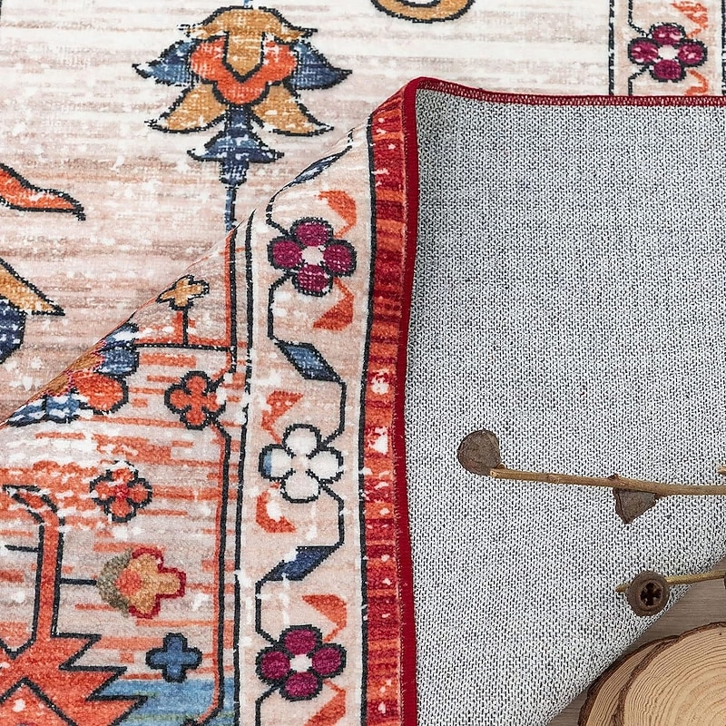 Kitchen Runner Rugs Vintage American Style Faux Cashmere Non Slip Soft Area Carpet For Kitchen Living Room Sofa Coffee Table Bedroom Bedside Floor Decoration2