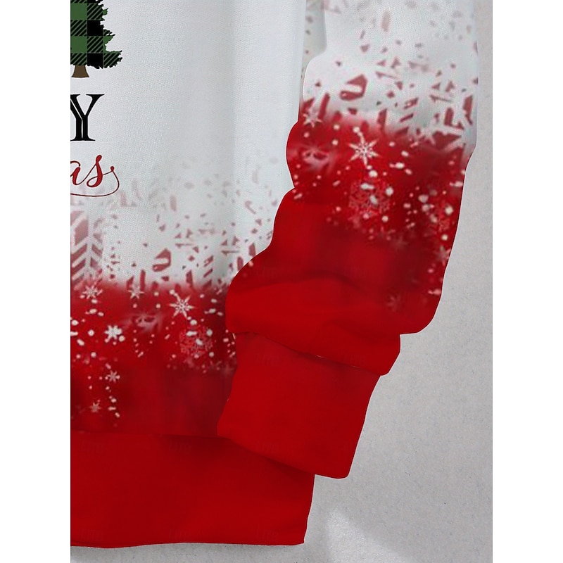 Women's Pullover Sweatshirt Hoodies Graphic Christmas Tree Christmas Classic Casual Festival Long Sleeve Crew Neck Round Neck Regular Tops Casual Holiday Print Red Fall Winter4