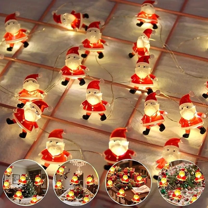 Christmas Snowman Old Man Elk Fairytale String Lights 2m 20LED 3m 30LED Battery Powered Mushroom Lights New Year Party Holiday Home Bedroom Christmas Tree Decoration Garland Lights4