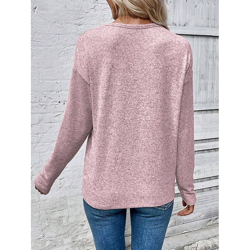 Women's T Shirt Heart Graphic Vintage Fashion Stylish Long Sleeve Crew Neck Round Neck Regular Tops Daily Weekend Print Black White Pink Blue Spring Fall Winter2