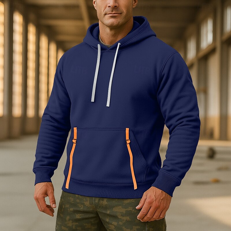 Men's Hoodie Fleece Hoodie Tactical Hoodie Black Navy Blue Camel Khaki Light Grey Hooded Plain Pocket Sports & Outdoor Casual Daily Streetwear Cool Sportswear Spring &  Fall Clothing Apparel Hoodies2