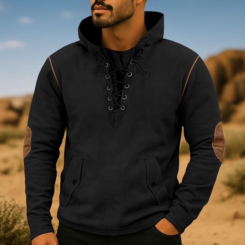 Men's Sweatshirt Pullover Hoodie Sweatshirt Pullover Tactical Hoodie Black Army Green Navy Blue Khaki Standing Collar Plain Drawstring Sports & Outdoor Casual Daily Streetwear Cool Sportswear Spring3