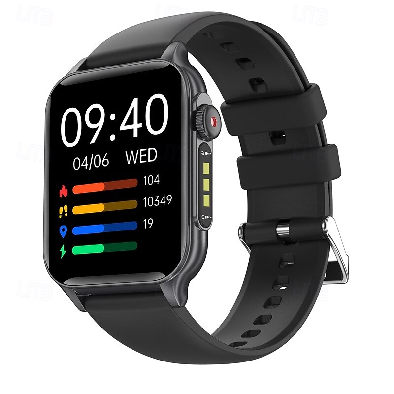 P6MAX Smart Watch 1.96 inch Smartwatch Fitness Running Watch Bluetooth Pedometer Sleep Tracker Heart Rate Monitor Sedentary Reminder Find My Device Compatible with IP 67 Heart Rate Monitor Hands-Free2