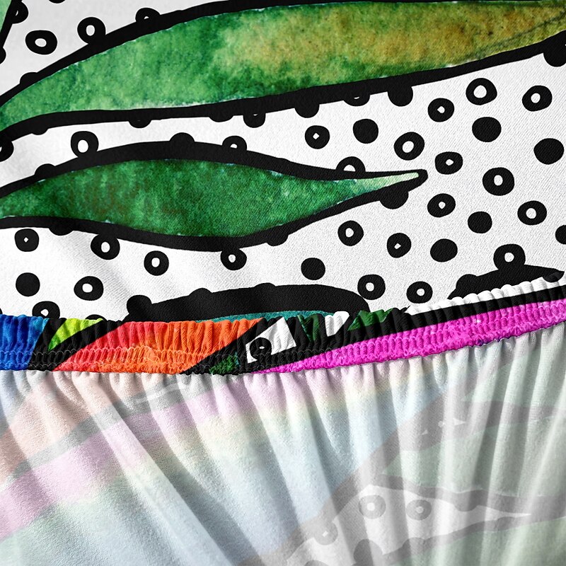 Strip Printed Stretch Spandex Dining Chair Cover, Elastic Seat Slipcover, Chair Protector for Dining Room, Wedding, Ceremony, Banquet, Home Decor3