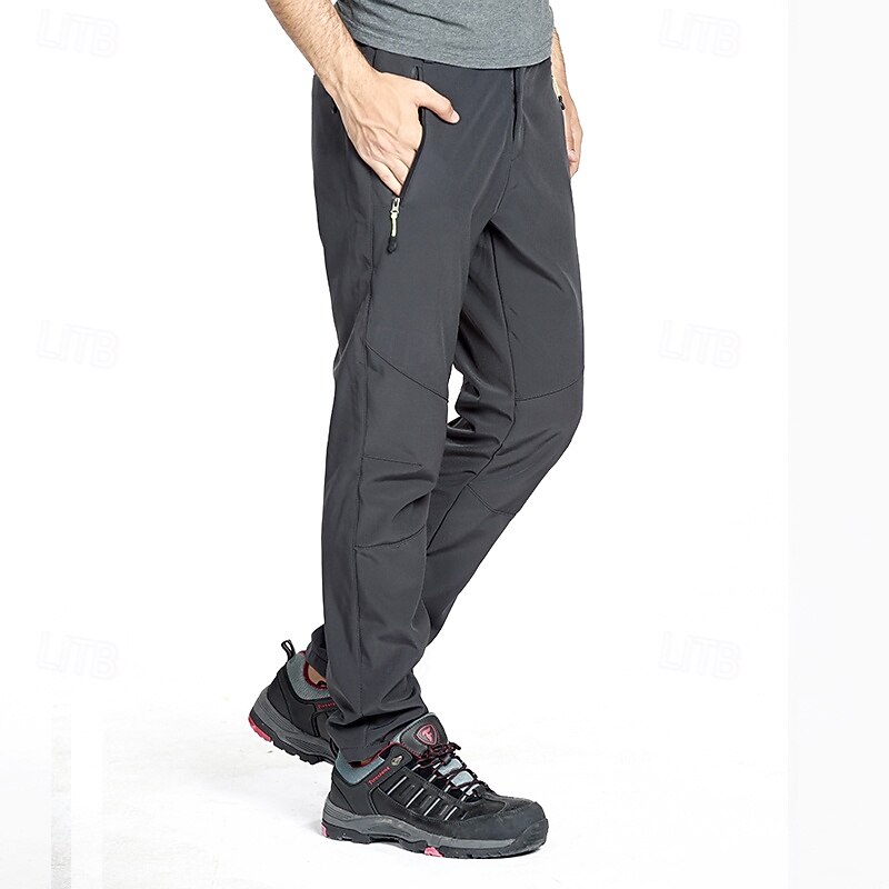 Men's Hiking Pants Trousers Waterproof pants Softshell Pants Winter Outdoor Regular Fit Thermal Warm Windproof Bottoms Zipper Pocket Black Army Green Camping / Hiking Running S M L XL XXL4