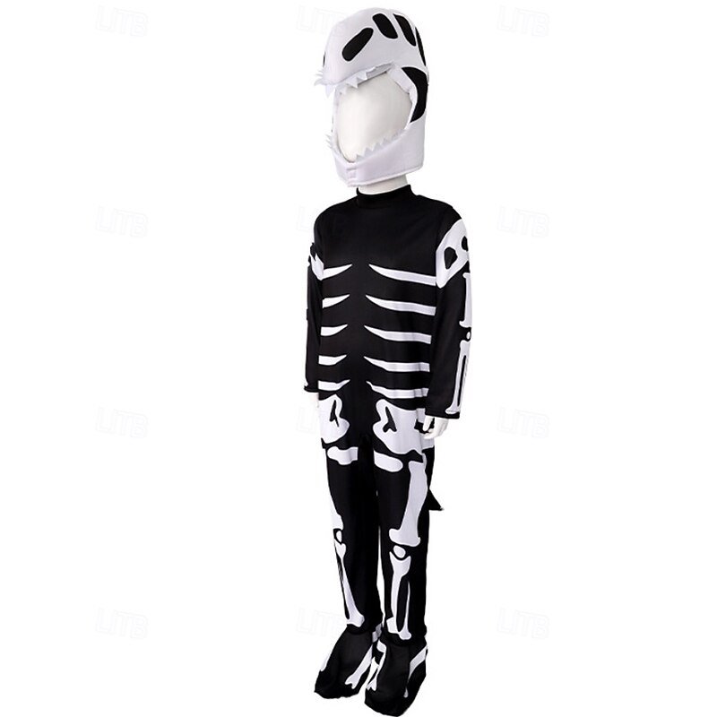 Dinosaur Skeleton Skull Halloween Cosplay Costume Kid's Boys' Masquerade Halloween Masquerade Easy Halloween Costumes Dress Up4