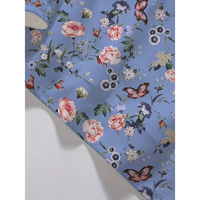 Women's Pullover Sweatshirt Hoodies Floral Graphic Classic Casual Print Long Sleeve Crew Neck Round Neck Regular Tops Casual Holiday Print Blue Fall Winter3